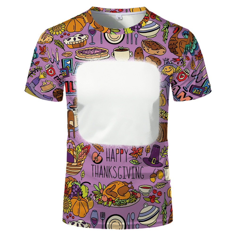 BCT42-Sublimation Thanksgiving Bleach T-shirt