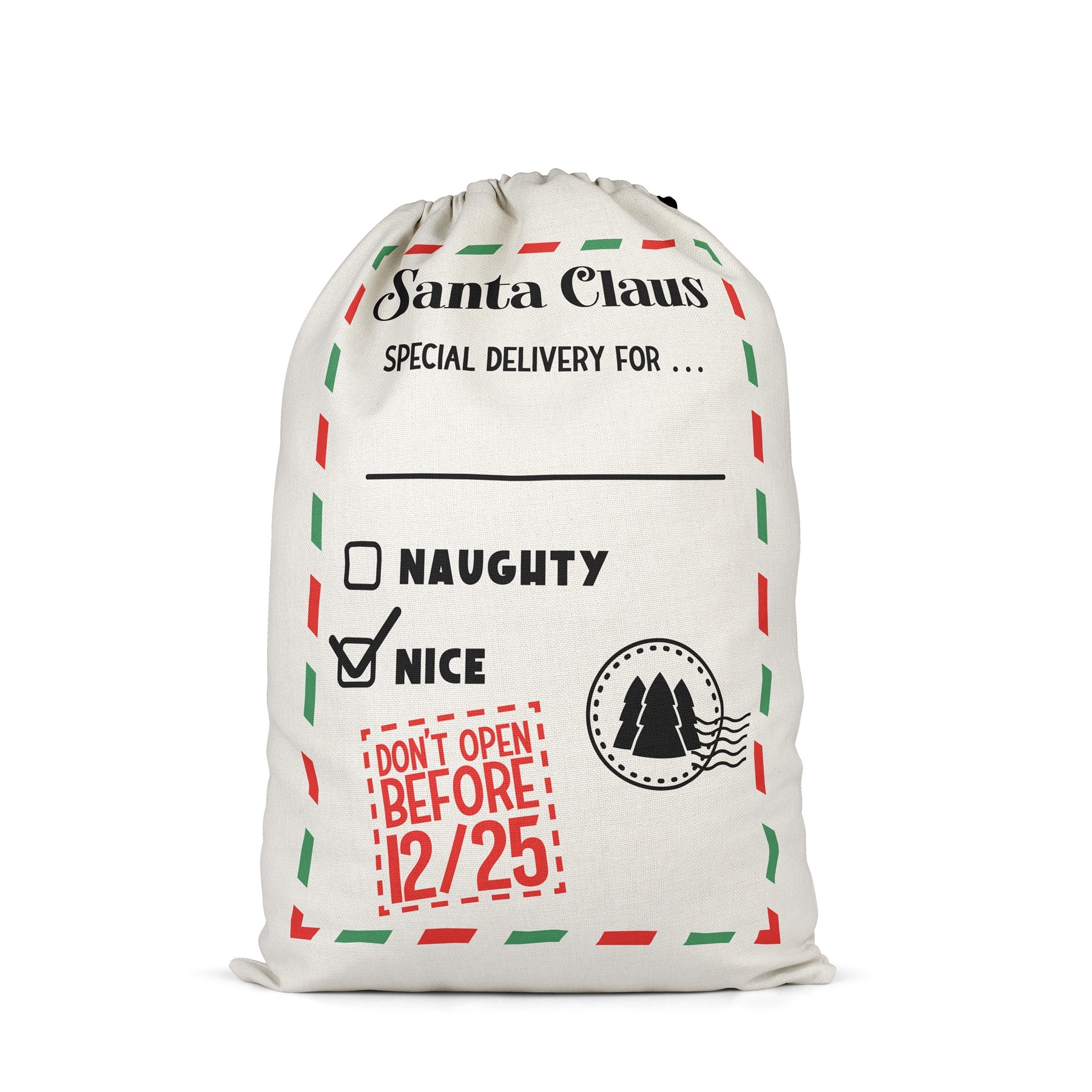 Sublimation Christmas Santa Sack Blanks Wholesale Drawstring Gift Bags