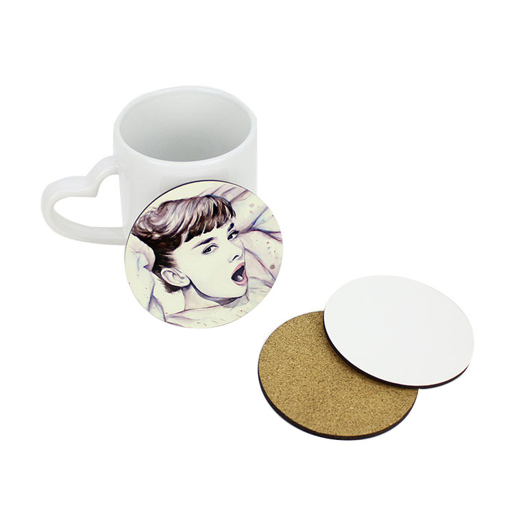 SUWC04-Sublimation 3.5" Round Coaster With Cork