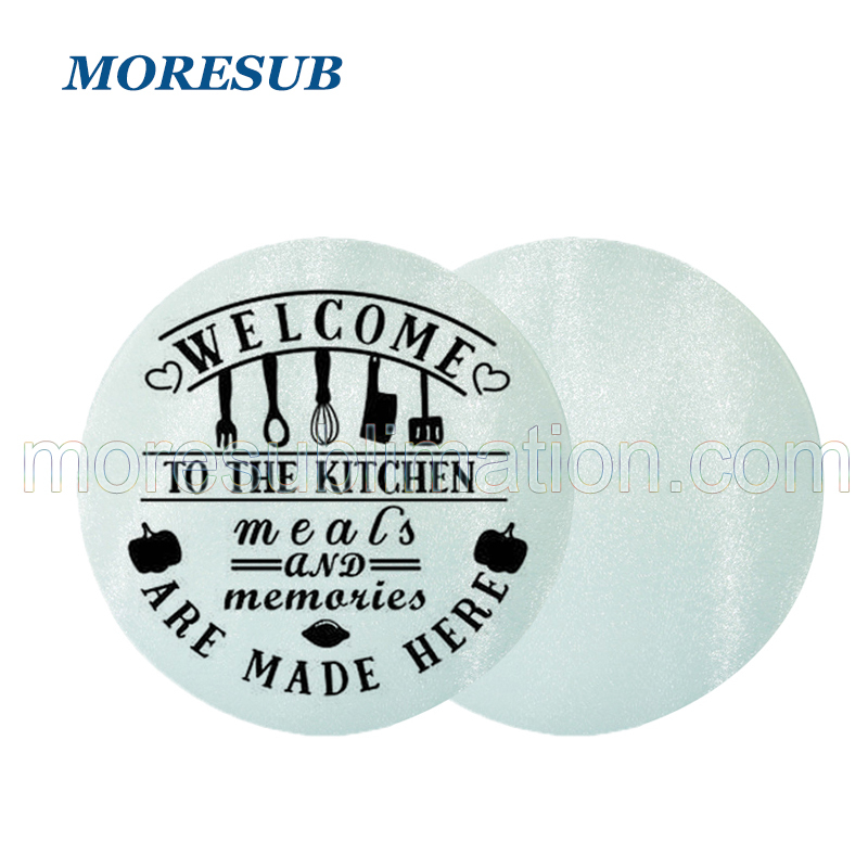 CUTB06-Sublimation 8" Round Glass Cutting Board