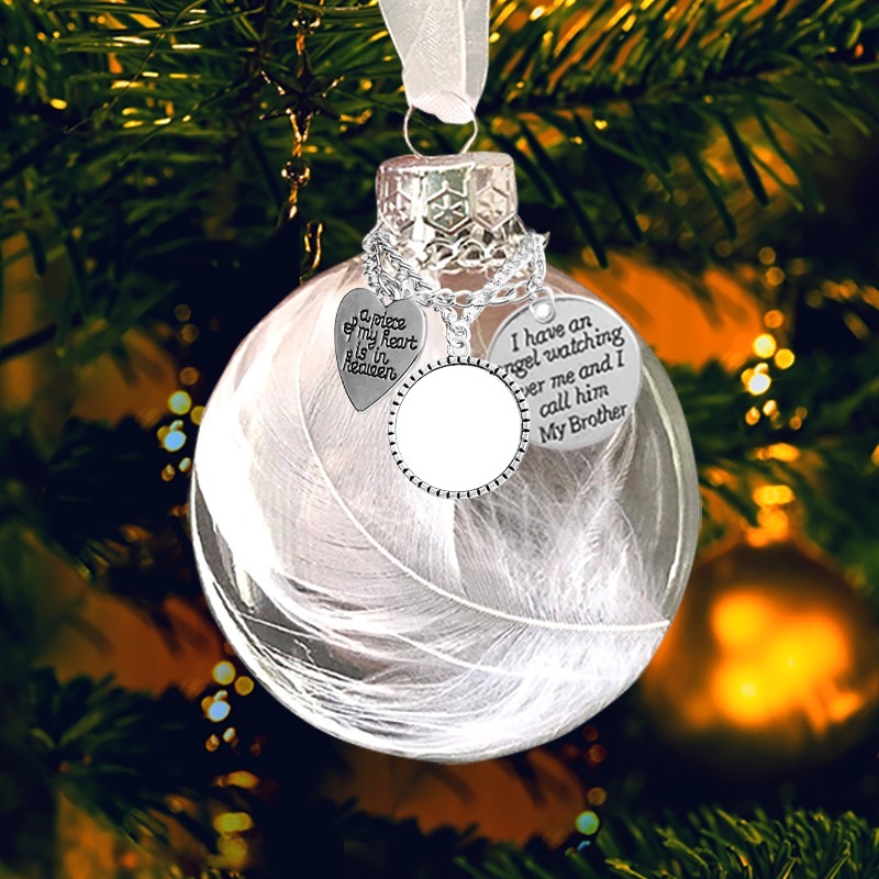CMP50- Sublimation 3" Angel Feathers Love Memory Ball Ornament