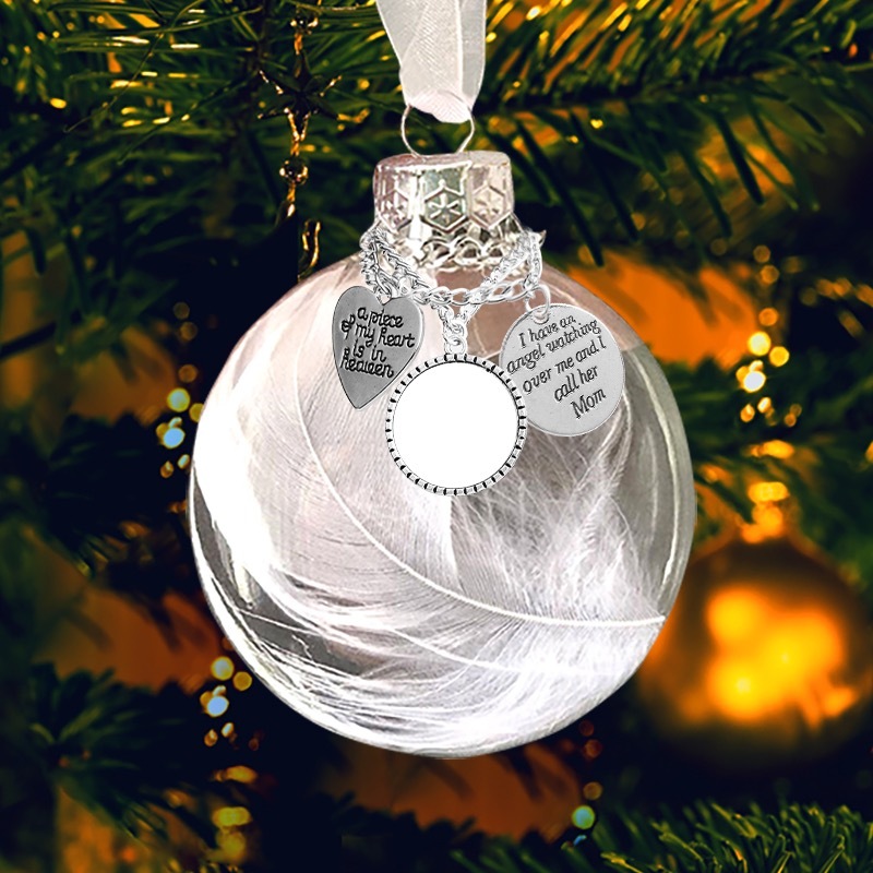 CMP50- Sublimation 3" Angel Feathers Love Memory Ball Ornament