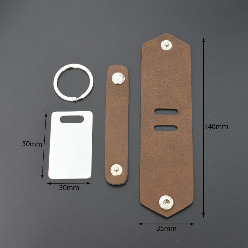 MKC95-Sublimation PU Leather Photo Frame Keychain