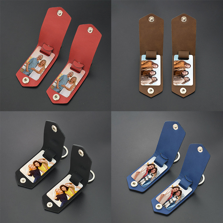 MKC95-Sublimation PU Leather Photo Frame Keychain