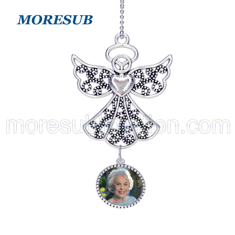 ACH10-Sublimation Angel Wings Car Charm