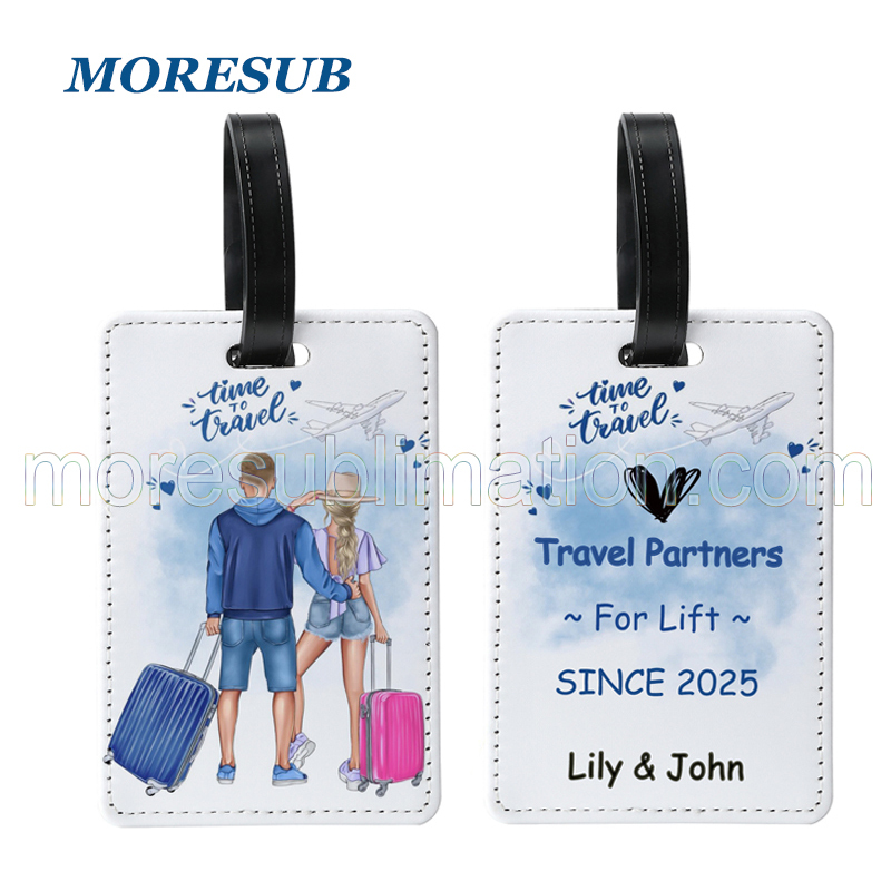 PUL06-Sublimation PU Leather Double Sided Luggage Tag