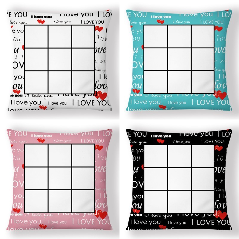 SPC76-Sublimation 9 Panel " I Love You" Pillow Case
