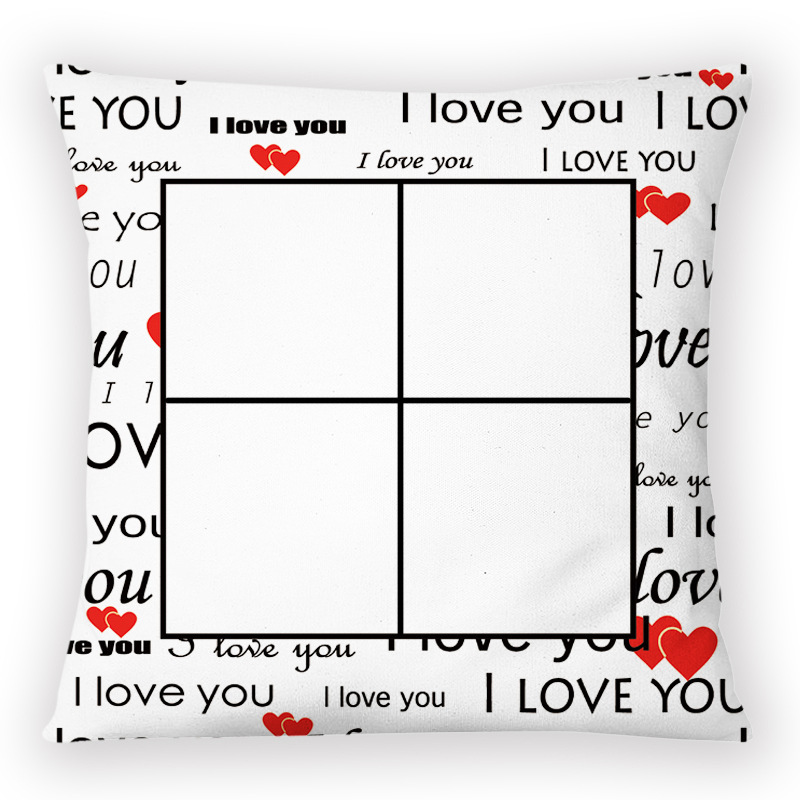 SPC68-Sublimation 4 Panel " I Love You" Pillow Case