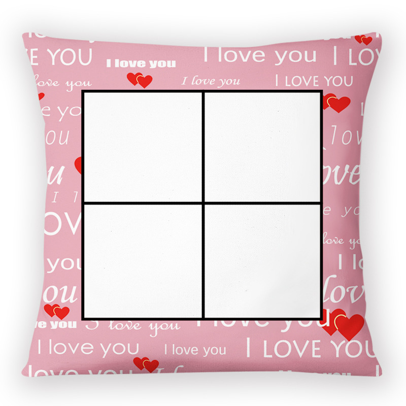 SPC68-Sublimation 4 Panel " I Love You" Pillow Case