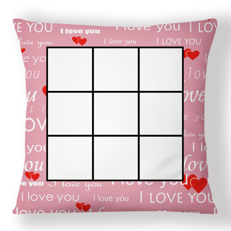 SPC76-Sublimation 9 Panel " I Love You" Pillow Case