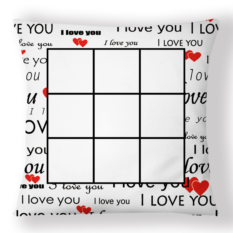 SPC76-Sublimation 9 Panel " I Love You" Pillow Case