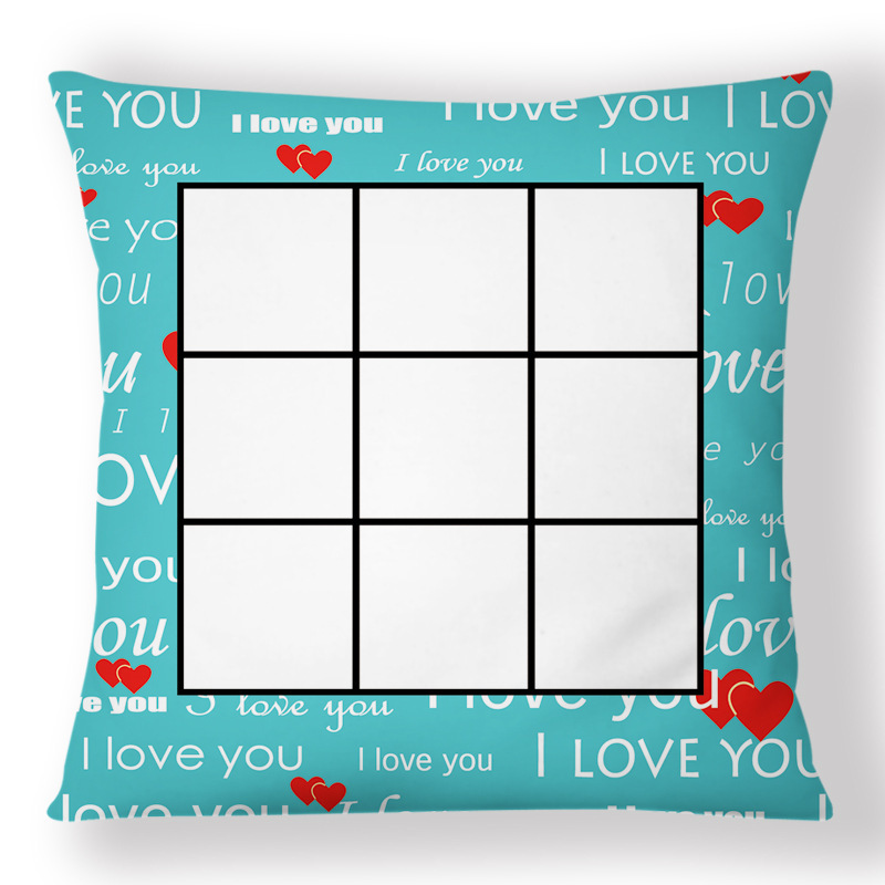 SPC76-Sublimation 9 Panel " I Love You" Pillow Case