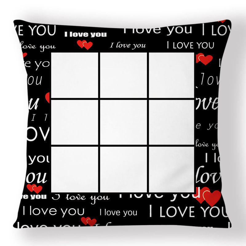 SPC76-Sublimation 9 Panel " I Love You" Pillow Case