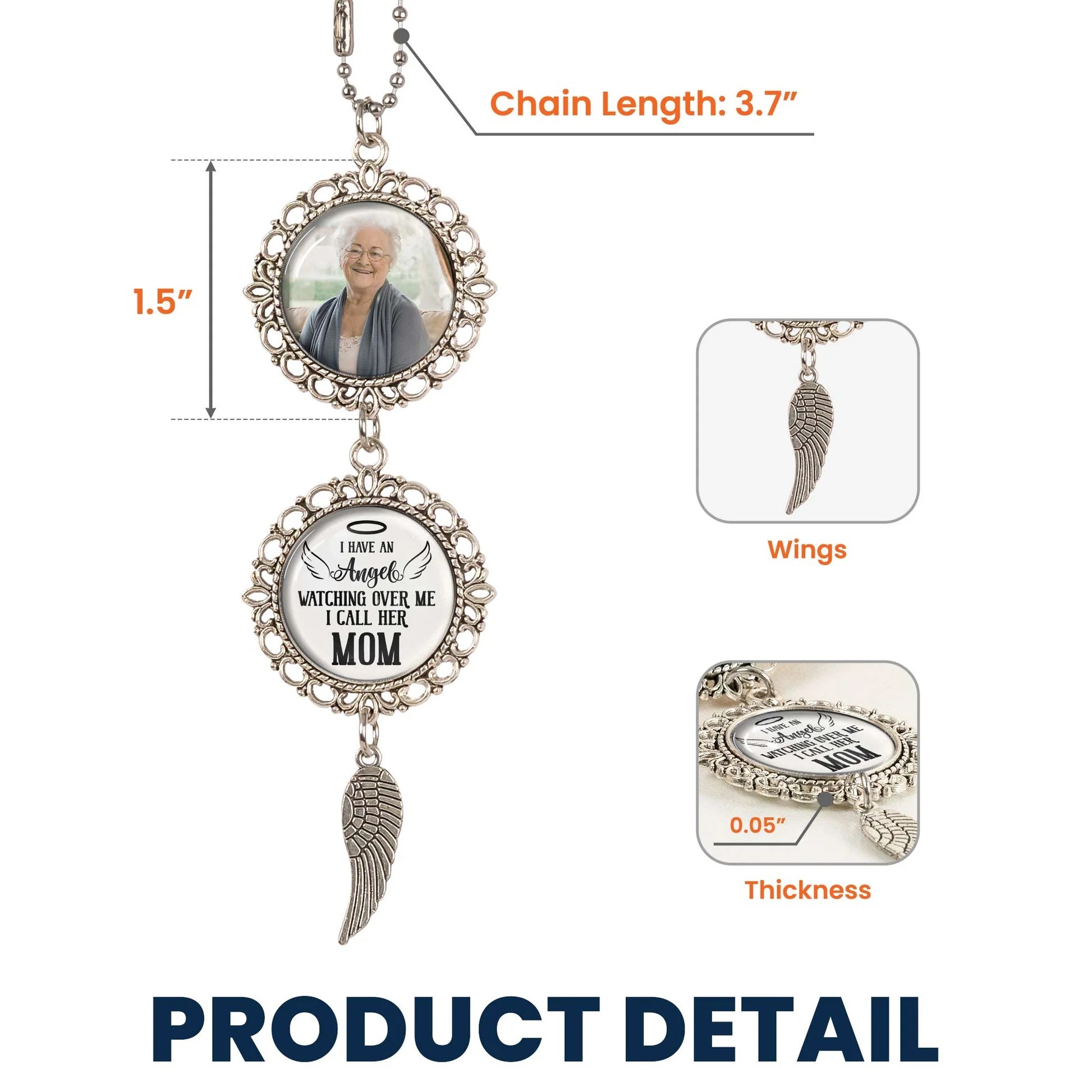 ACH12-Sublimation Memorial Angel Wing Car Hanger