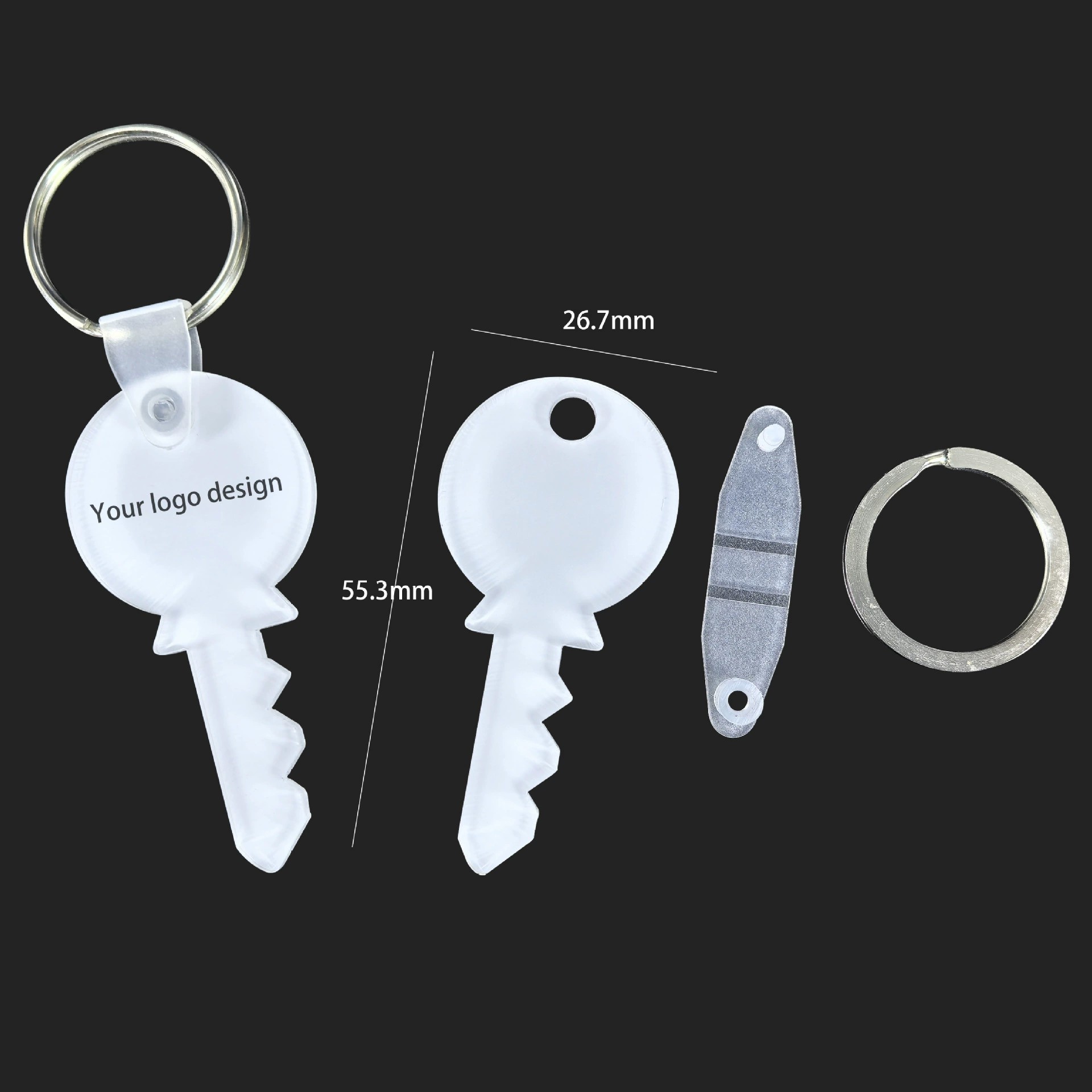 Sublimation Acrylic Keychain Blanks  2.2 x 1 INCHES Key Shape Keychain