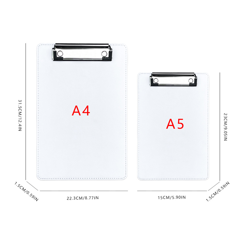 Sublimation A5 Clipboard Wholesale Pu Leather Clipboard