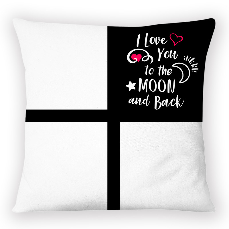 Sublimation 16 INCHES Pillow Case Blank " I Love You To The Moom and Back " Pillow Cover