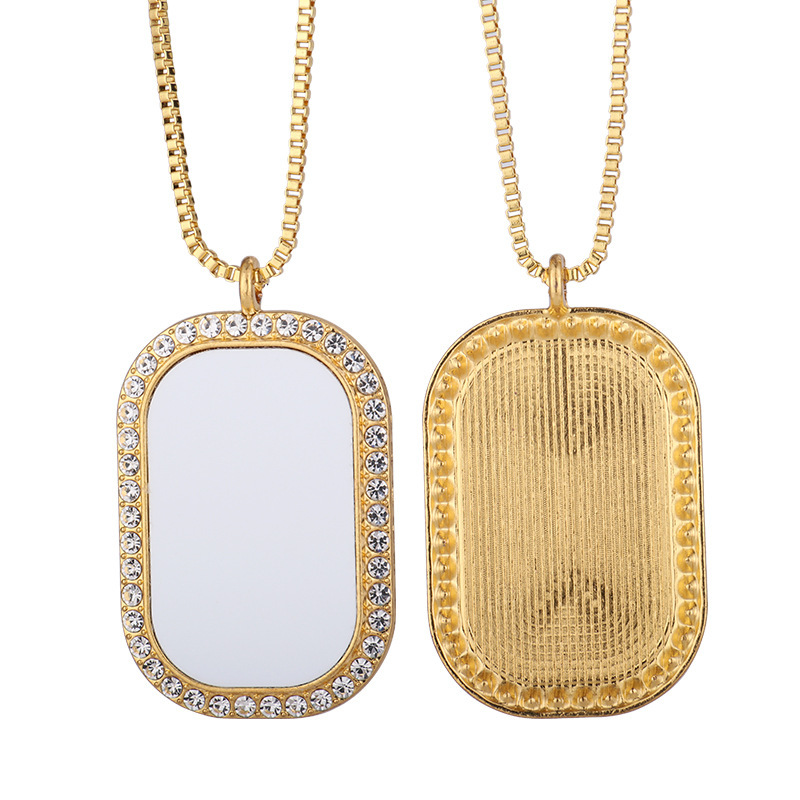 Sublimation Rectangle Necklace Blanks Wholesale Metal Necklace