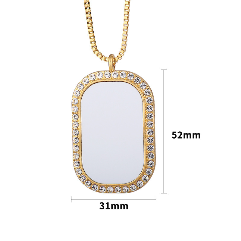 Sublimation Rectangle Necklace Blanks Wholesale Metal Necklace