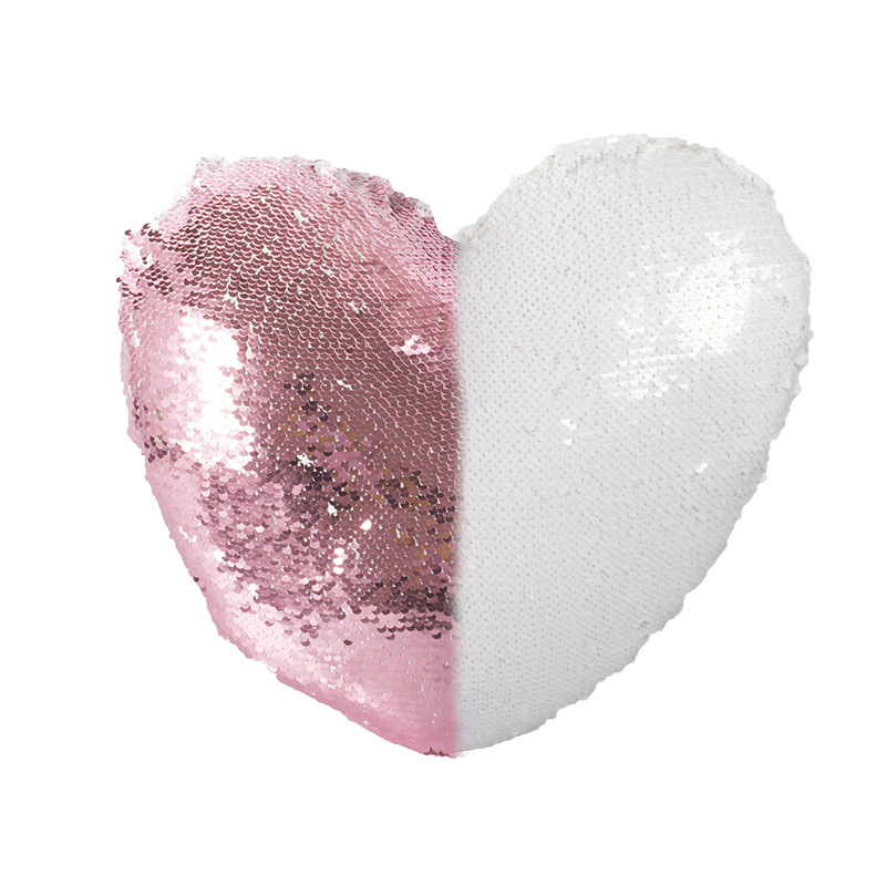 Sublimation Heart Flip Sequin Pillow Case Wholesale Pillow Cover