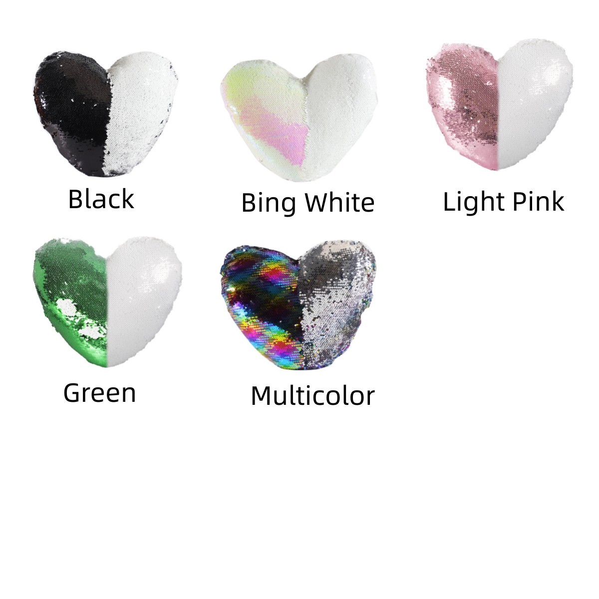 Sublimation Heart Flip Sequin Pillow Case Wholesale Pillow Cover