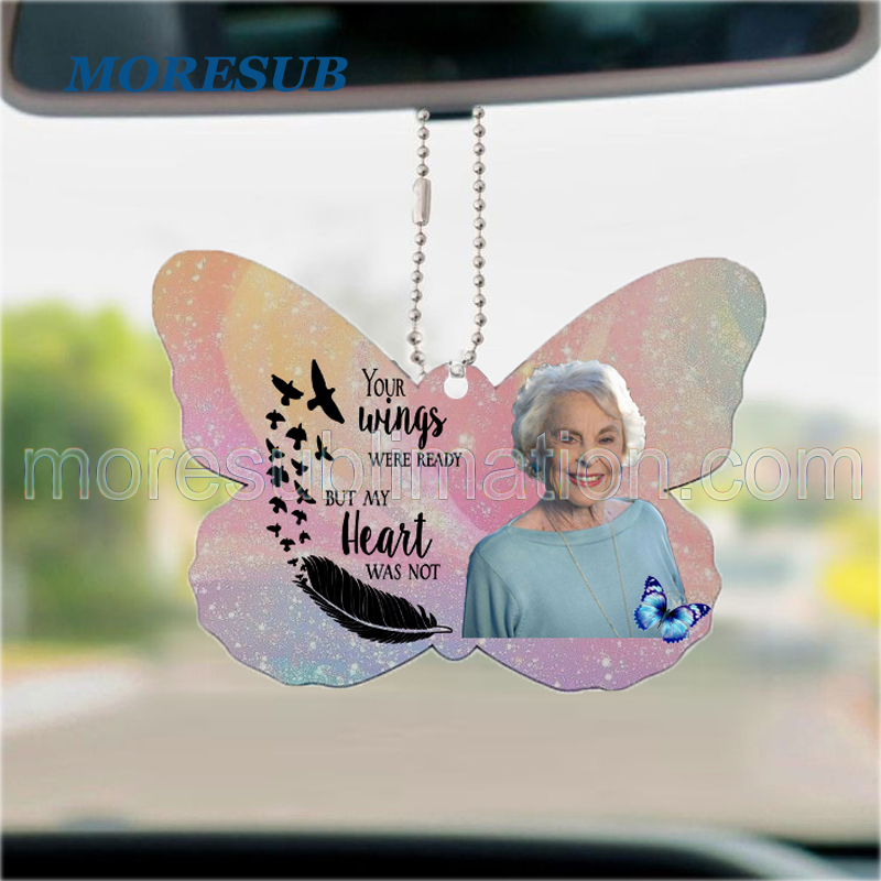 Sublimation Car Hanger Blanks Wholesale Butterfly Memory Car Charm