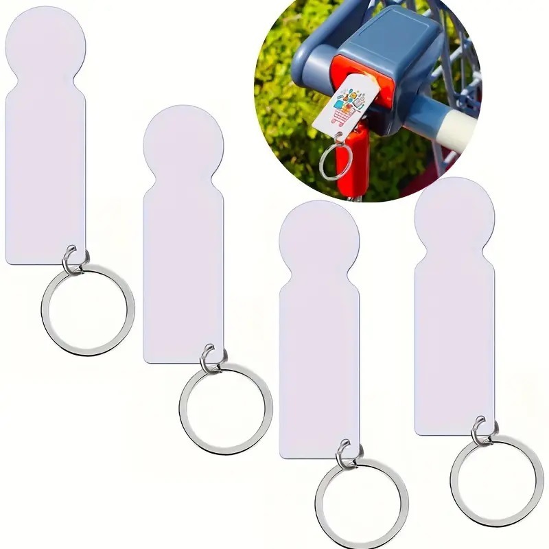Sublimation Shopping Cart Clips Coins Key Ring Wholesale Metal Keychain