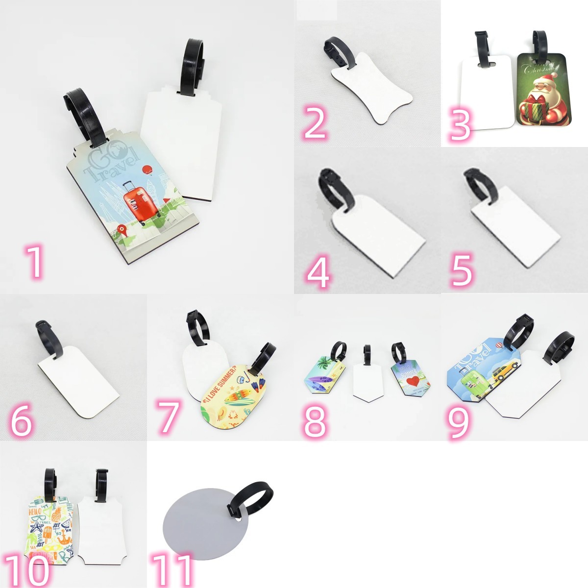 Sublimation Luggage Tag Blanks Wholesale Wood 2 Sides Luggage Tag