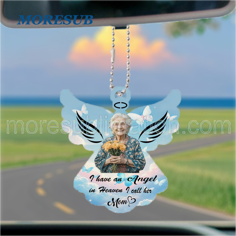 Sublimation Angel Wings Car Hanger Blanks Wholesale Double Sides Printing Car Hanger