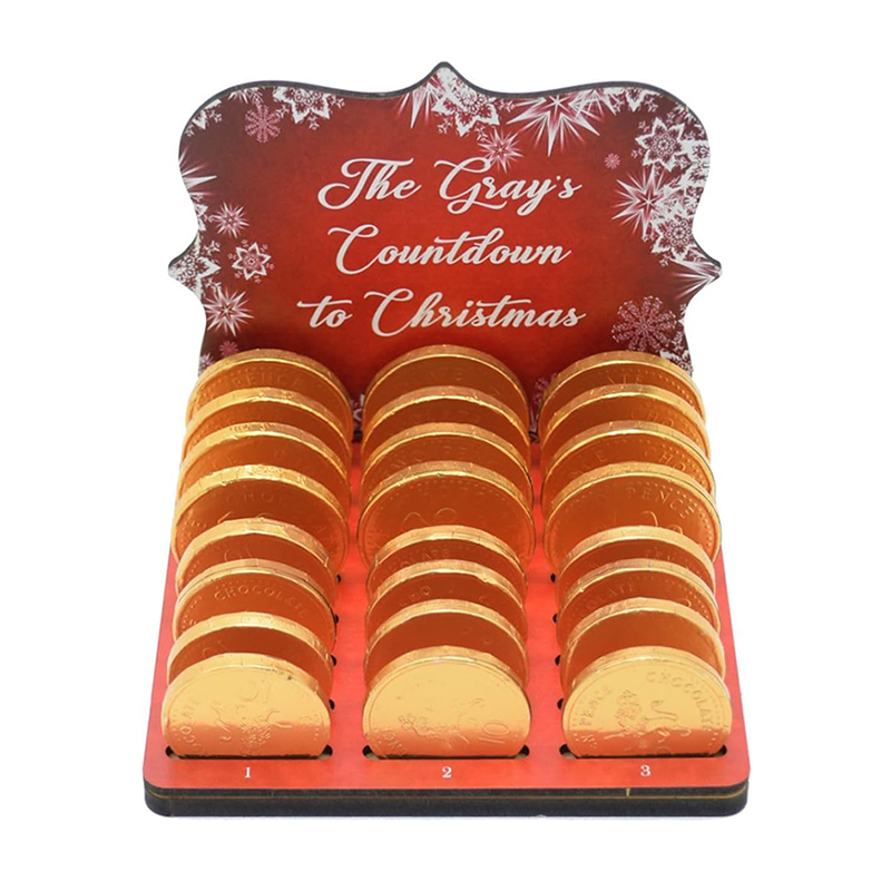 Sublimation Christmas Chocolate Coin Advent Calendar Blanks Wholesale Chocolate Countdown Holder