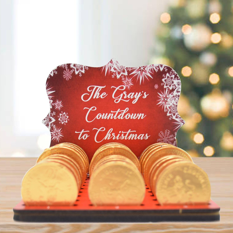 Sublimation Christmas Chocolate Coin Advent Calendar Blanks Wholesale Chocolate Countdown Holder
