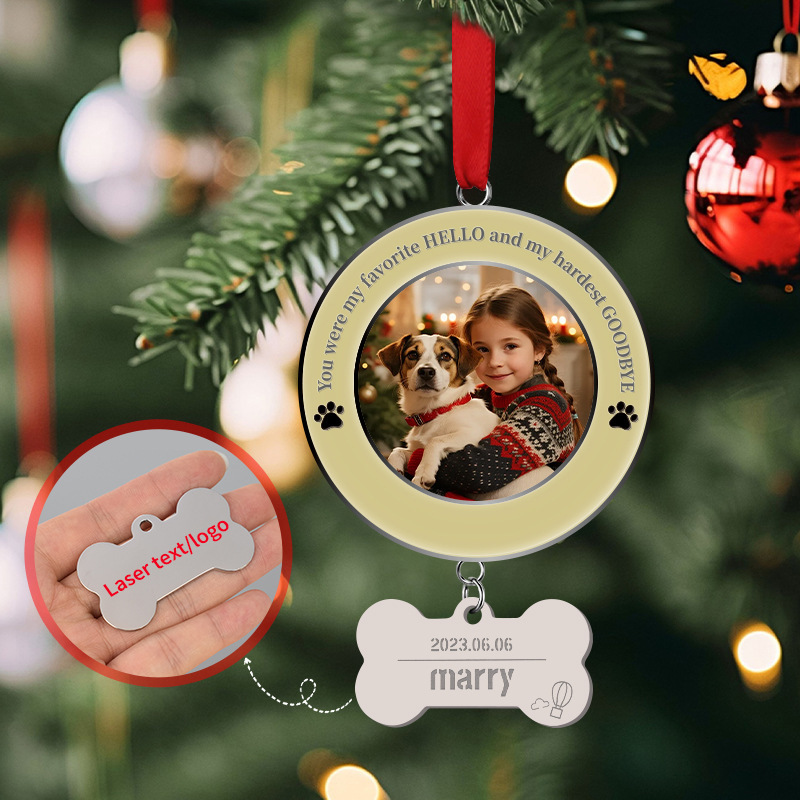 Sublimation Christmas Ornament Blanks Wholesale " You were my favorite HELLO and my hardest GOODBYE" Laser Ornament