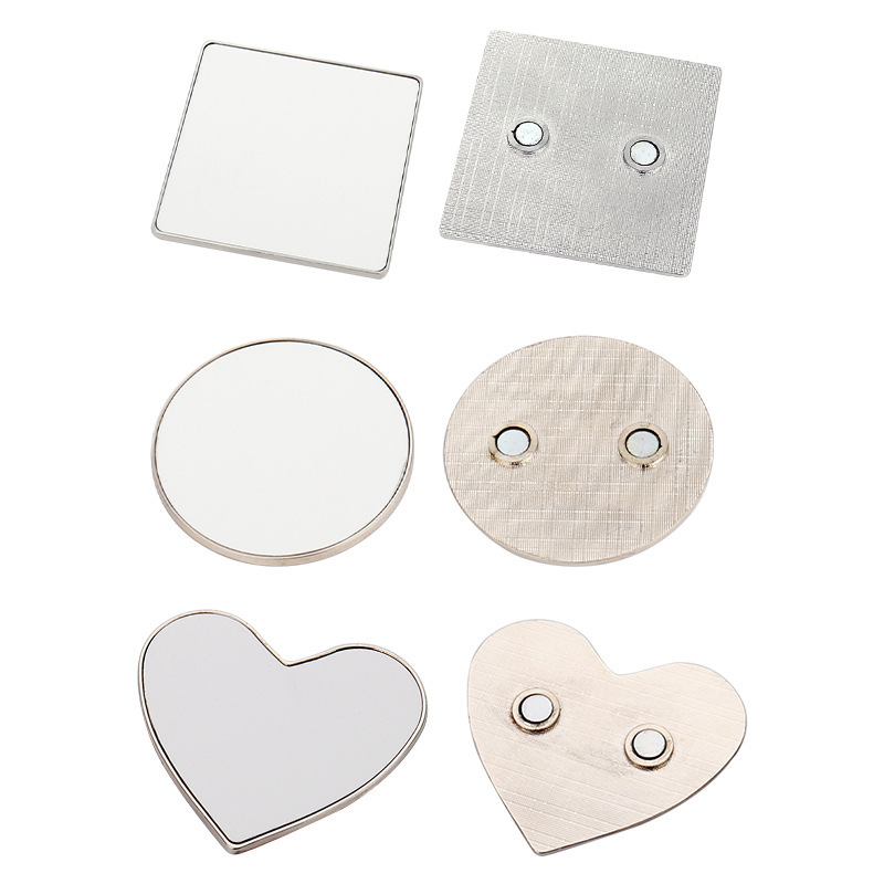 Sublimation Fridge Magnet Blanks Wholesale Metal Round Heart Square Shapes Fridge Magnet