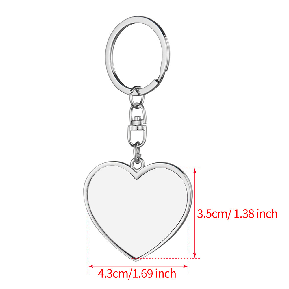 Sublimation Metal Keychain Blanks Wholesale Round Heart Shapes Keychain