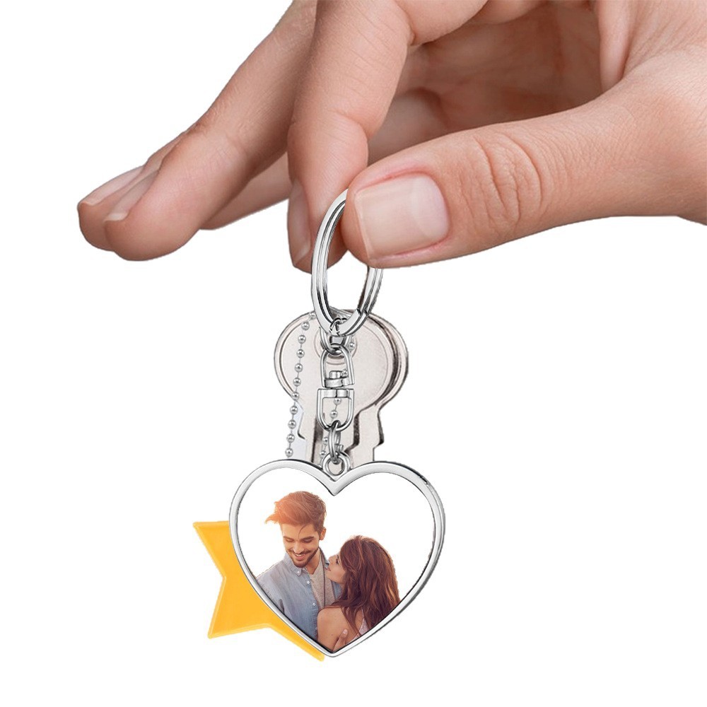 Sublimation Metal Keychain Blanks Wholesale Round Heart Shapes Keychain