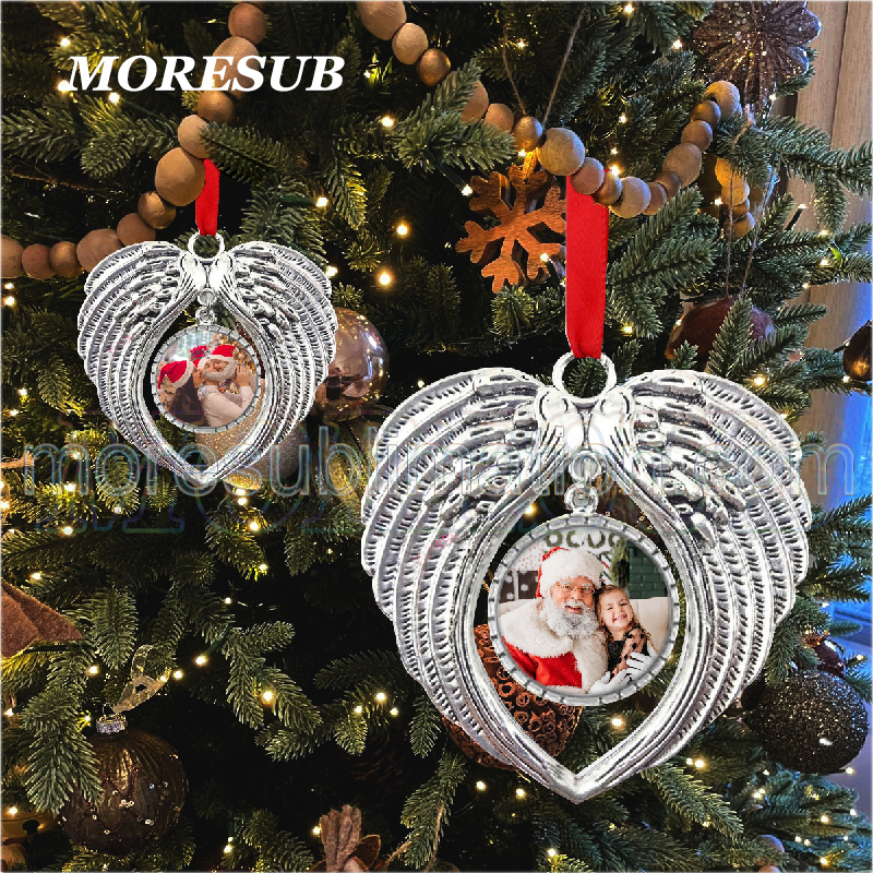 Sublimation Angel Wing Ornament Blanks Wholesale Christmas Memory Pendant