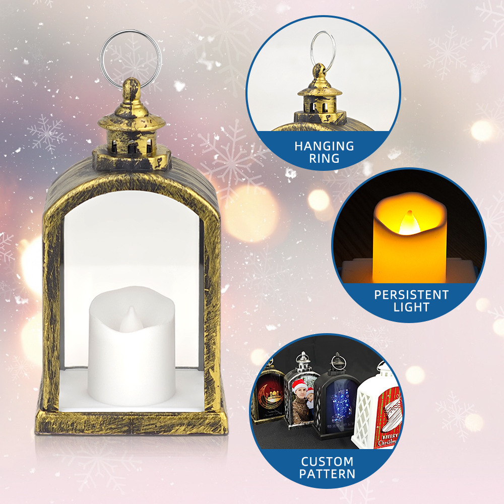 Sublimation LED Christmas Lantern Light Blanks Wholesale Xmas Night Light