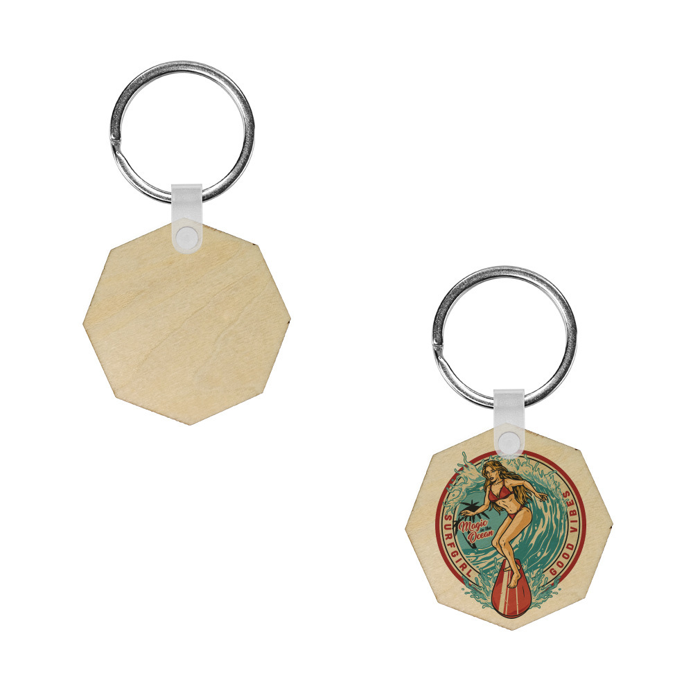 Sublimation Plywood Keychain Blanks Wholesale DIY Keyring