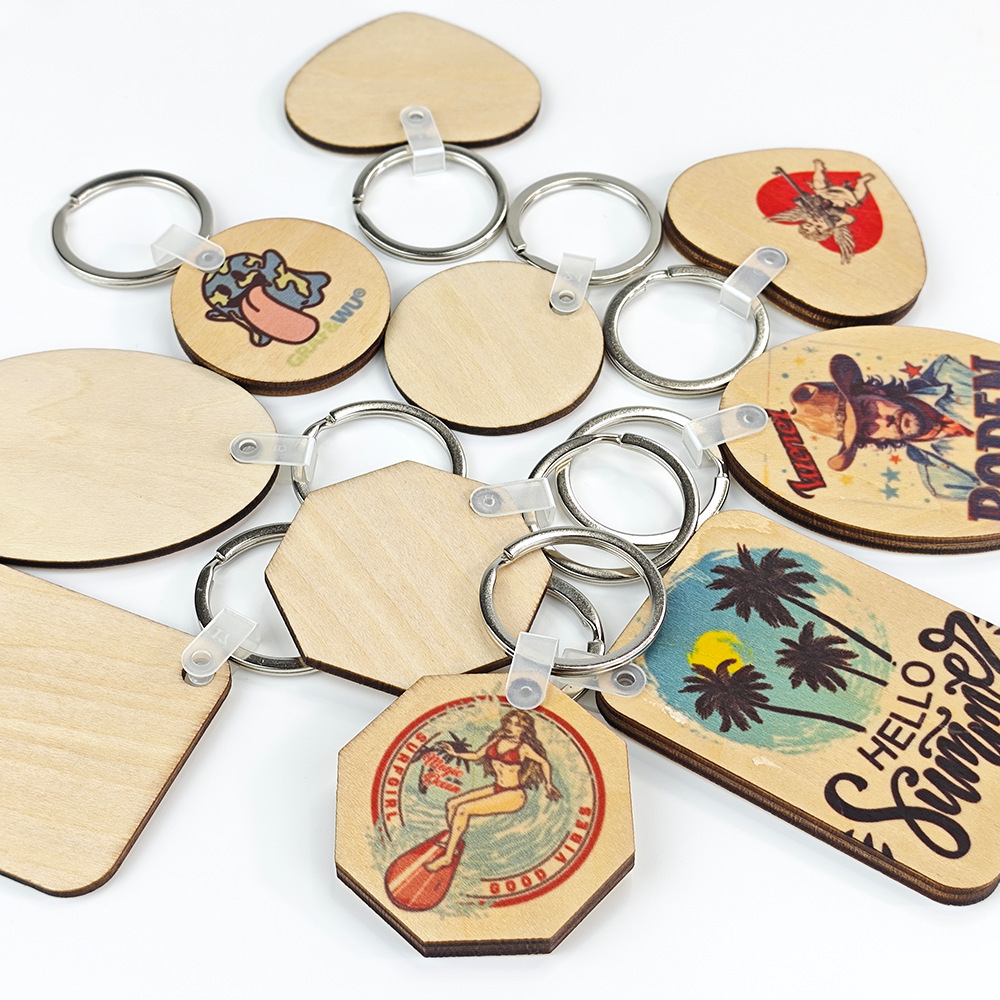 Sublimation Plywood Keychain Blanks Wholesale DIY Keyring