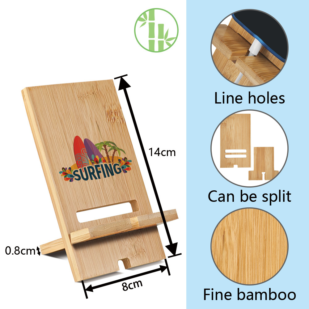 Sublimation Bamboo Wood Phone Stand Wholesale Smartphone Holders