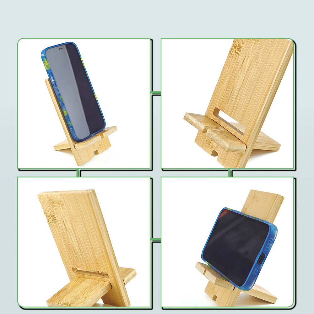 Sublimation Bamboo Wood Phone Stand Wholesale Smartphone Holders