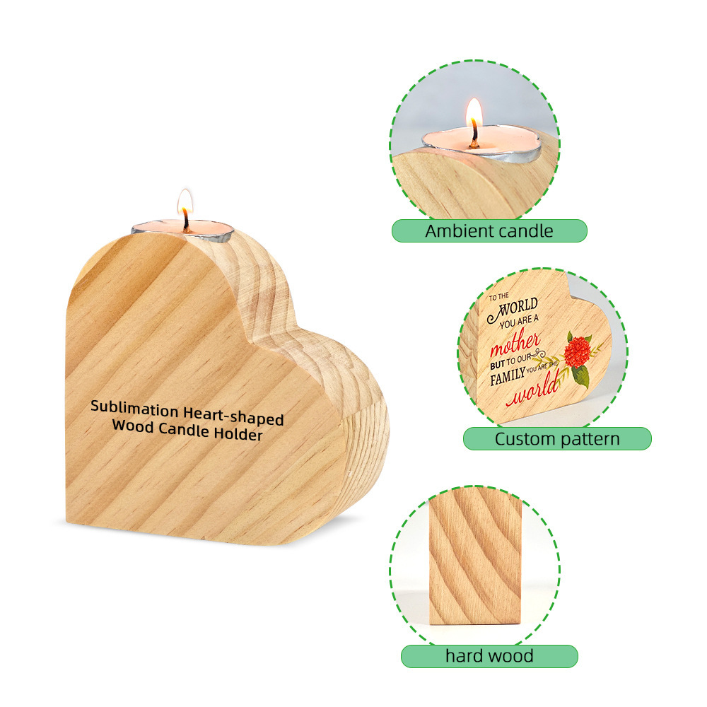 Sublimation Candle Holder Blanks Wholesale Bamboo Wood Photo Frame