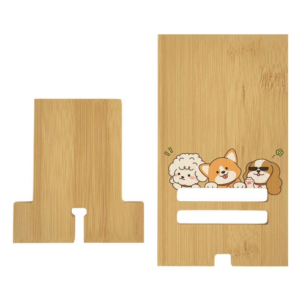 Sublimation Bamboo Wood Phone Stand Wholesale Smartphone Holders