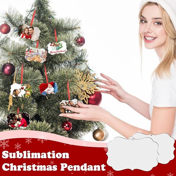 Sublimation Aluminum Sheet Ornament Blanks Wholesale Pendants For Christmas