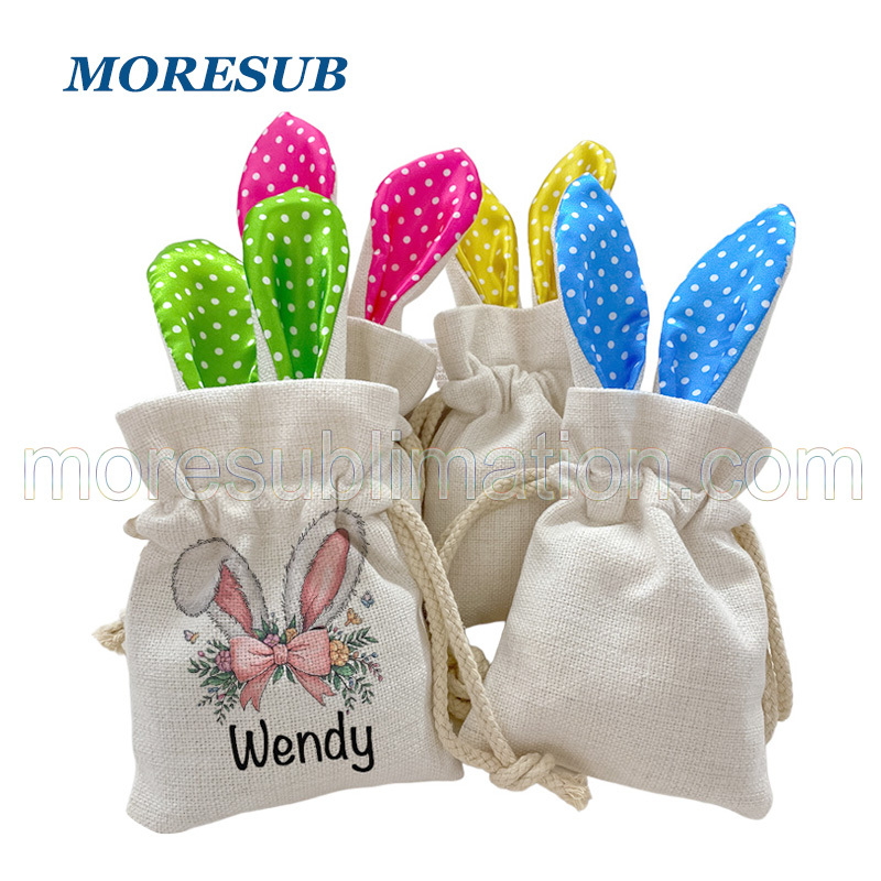 Sublimation Bunny Bag Blanks Wholesale Linen Bag For Easter