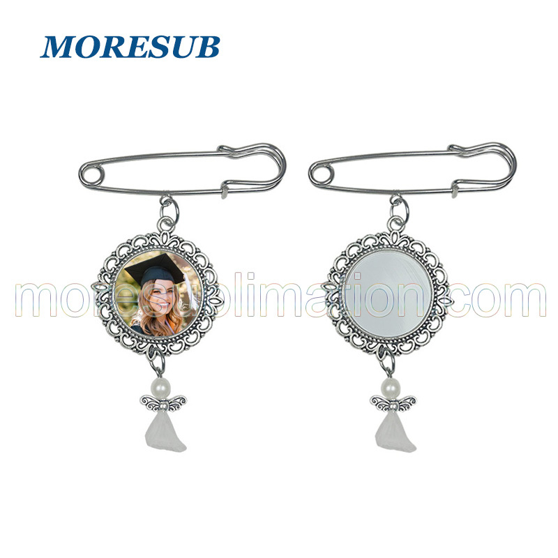 Sublimation Badge Blanks Wholesale Angel Wings Brooch