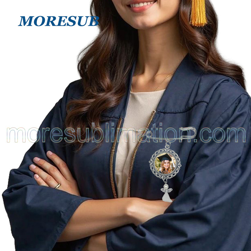Sublimation Badge Blanks Wholesale Angel Wings Brooch