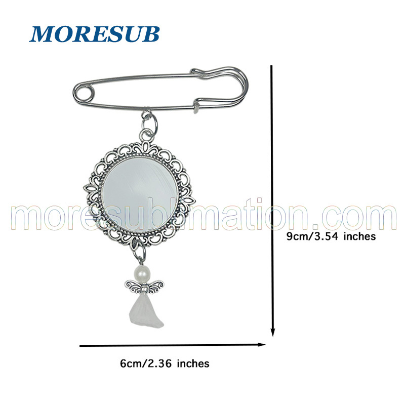 Sublimation Badge Blanks Wholesale Angel Wings Brooch