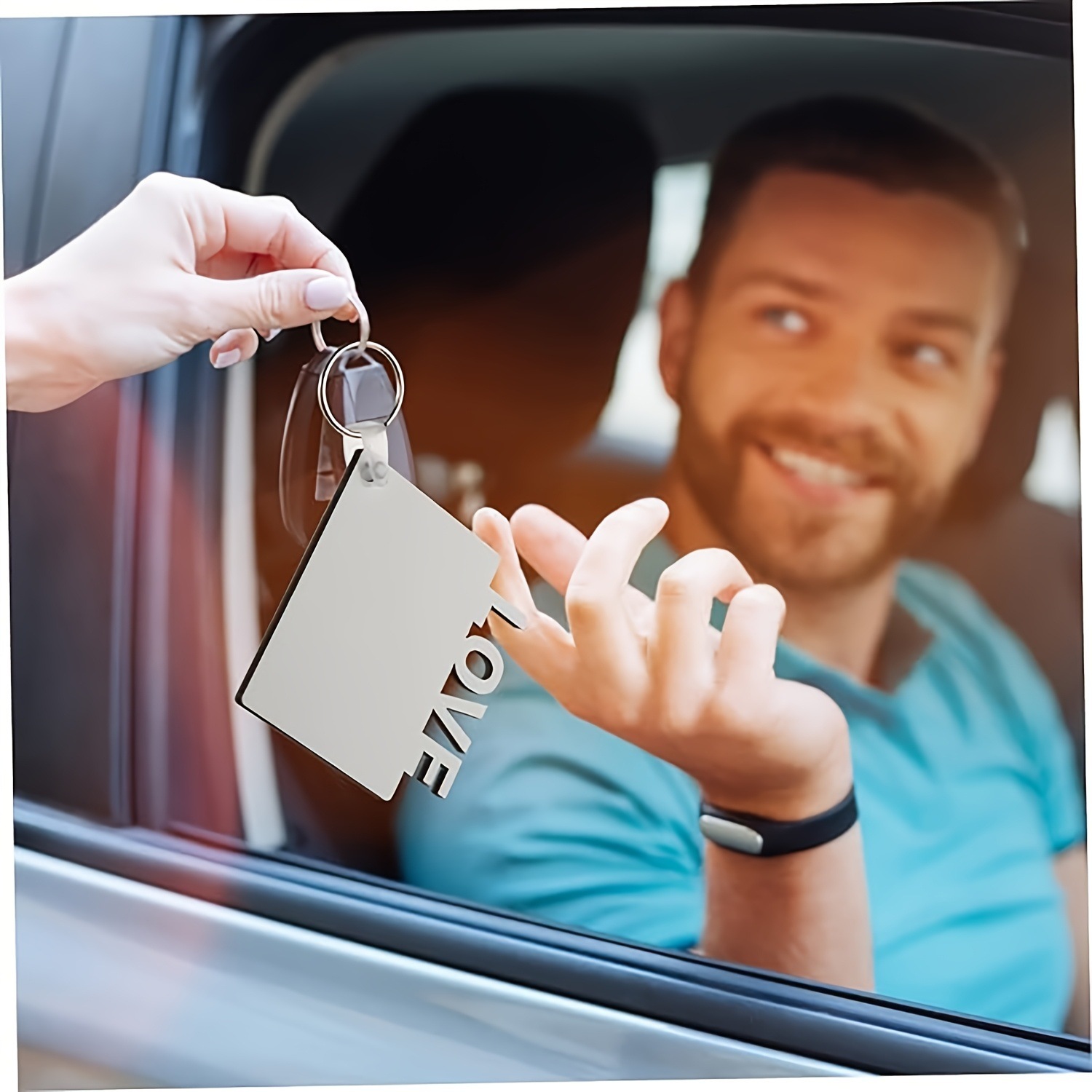 Sublimation MDF Love Key Ring Wholesale Wood Keychain