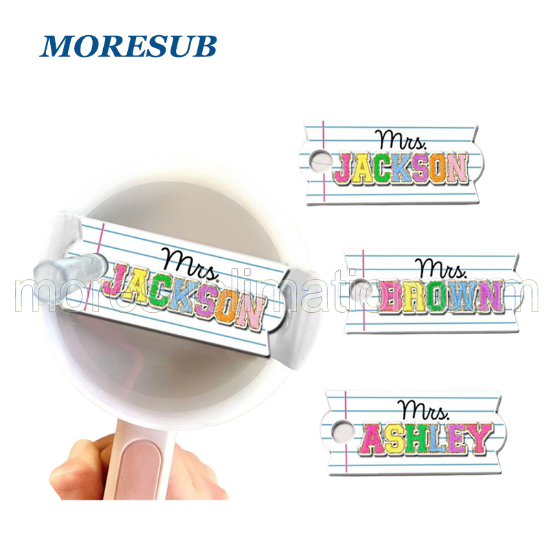 Sublimation Acrylic 40oz Stanley Lid Topper Name Plate Blanks Wholesale Topper Name Tag